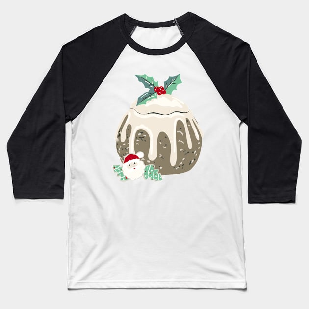 Vintage Christmas Pudding Cookie Jar Baseball T-Shirt by NattyDesigns